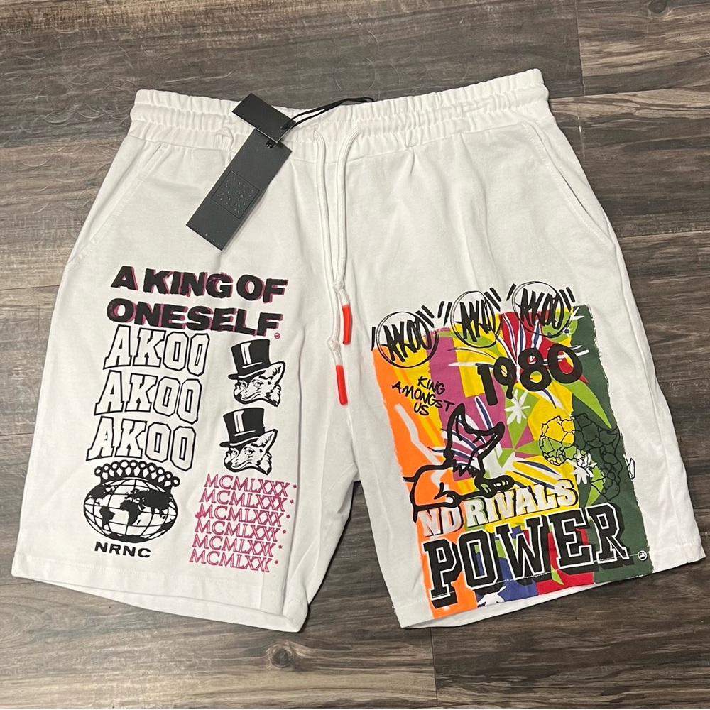 Men’s AKOO White Graphic Men's Shorts